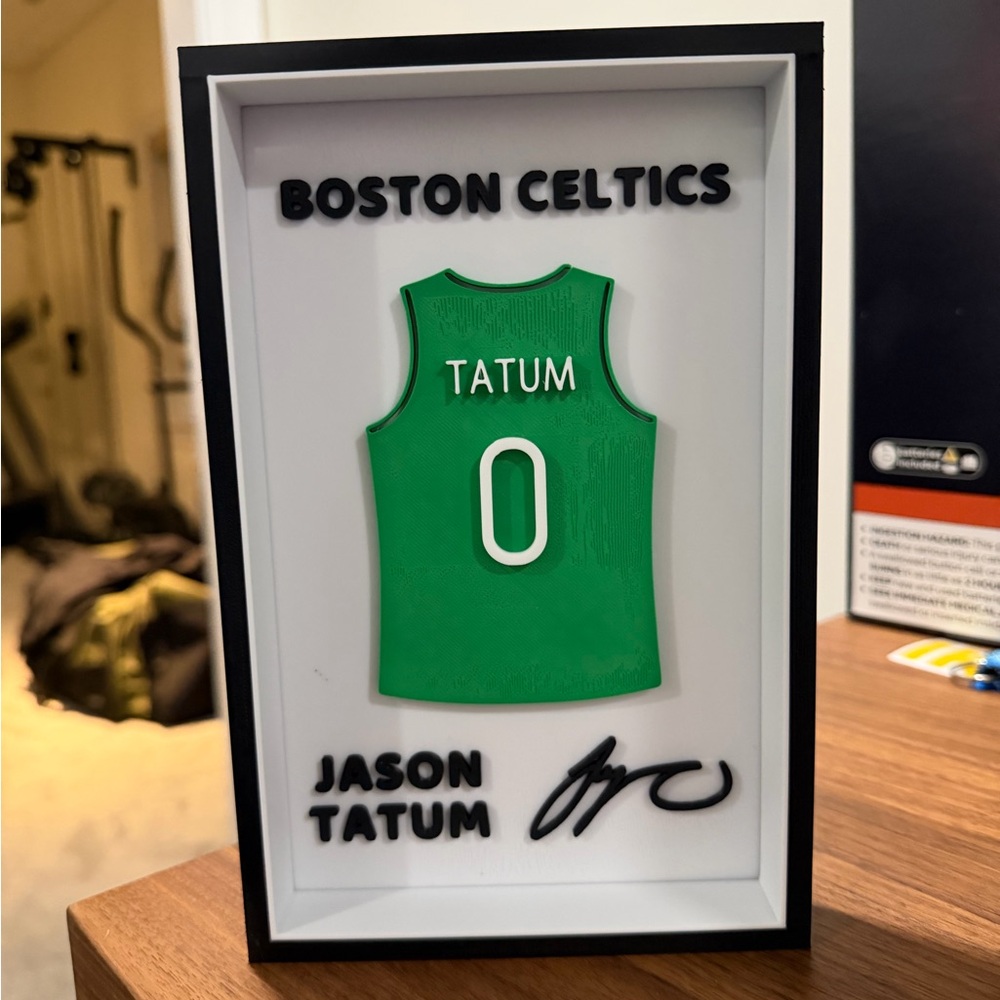 Boston Celtics Jason Tatum Jersey Frame Wall Art - Green
